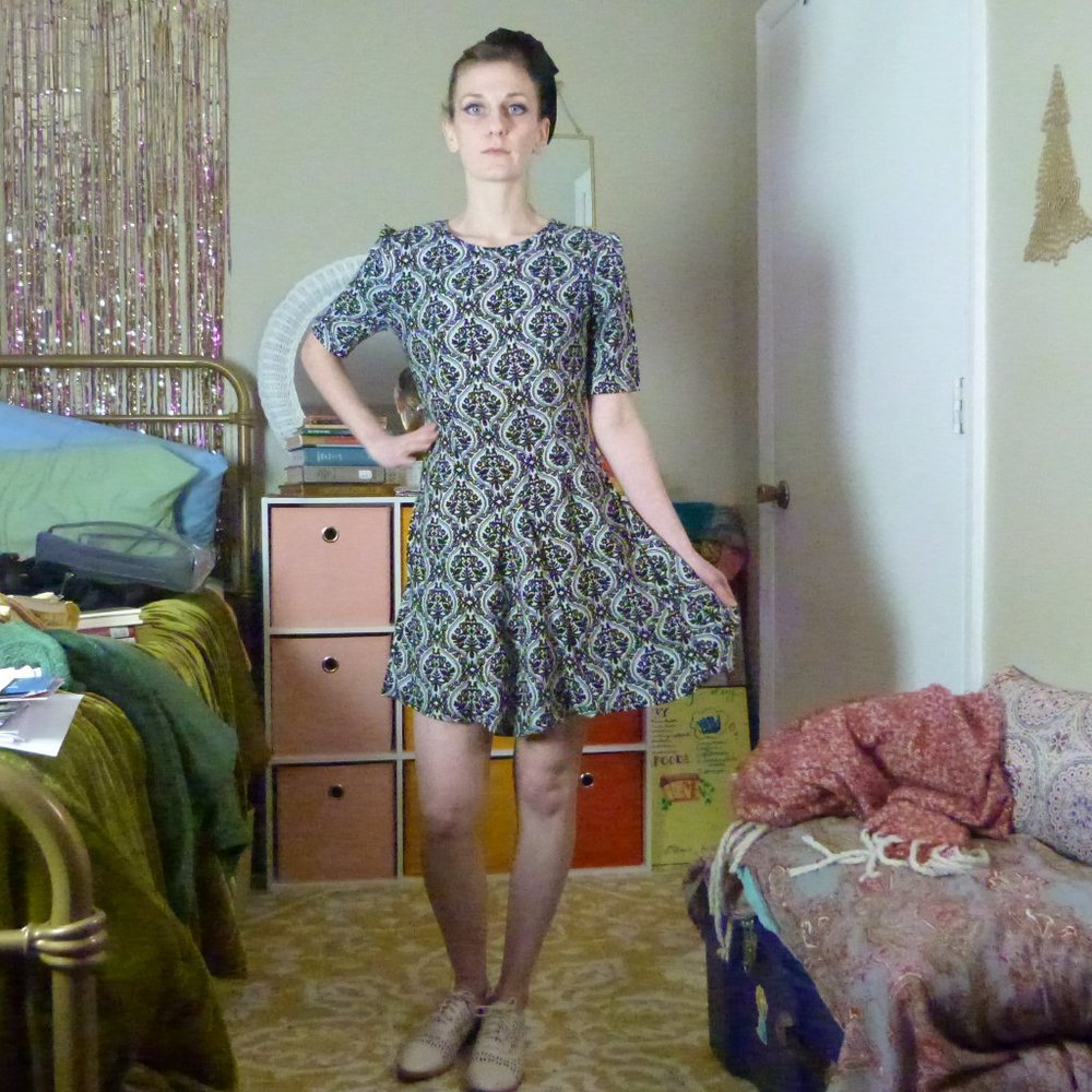 Black and White Ornate Patterned Dress